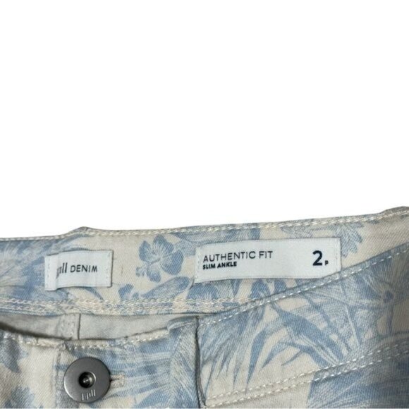 J.Jill Authentic Fit Slim Ankle Printed Jeans Antique Tropical Birds Size 2P - Picture 10 of 10